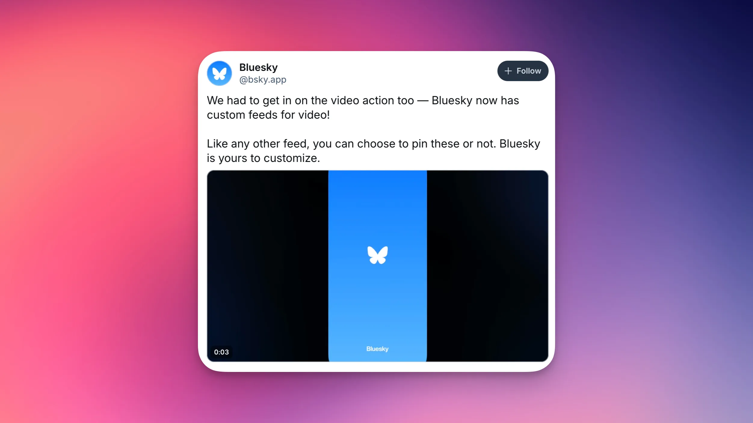 Bluesky Video Post Example
