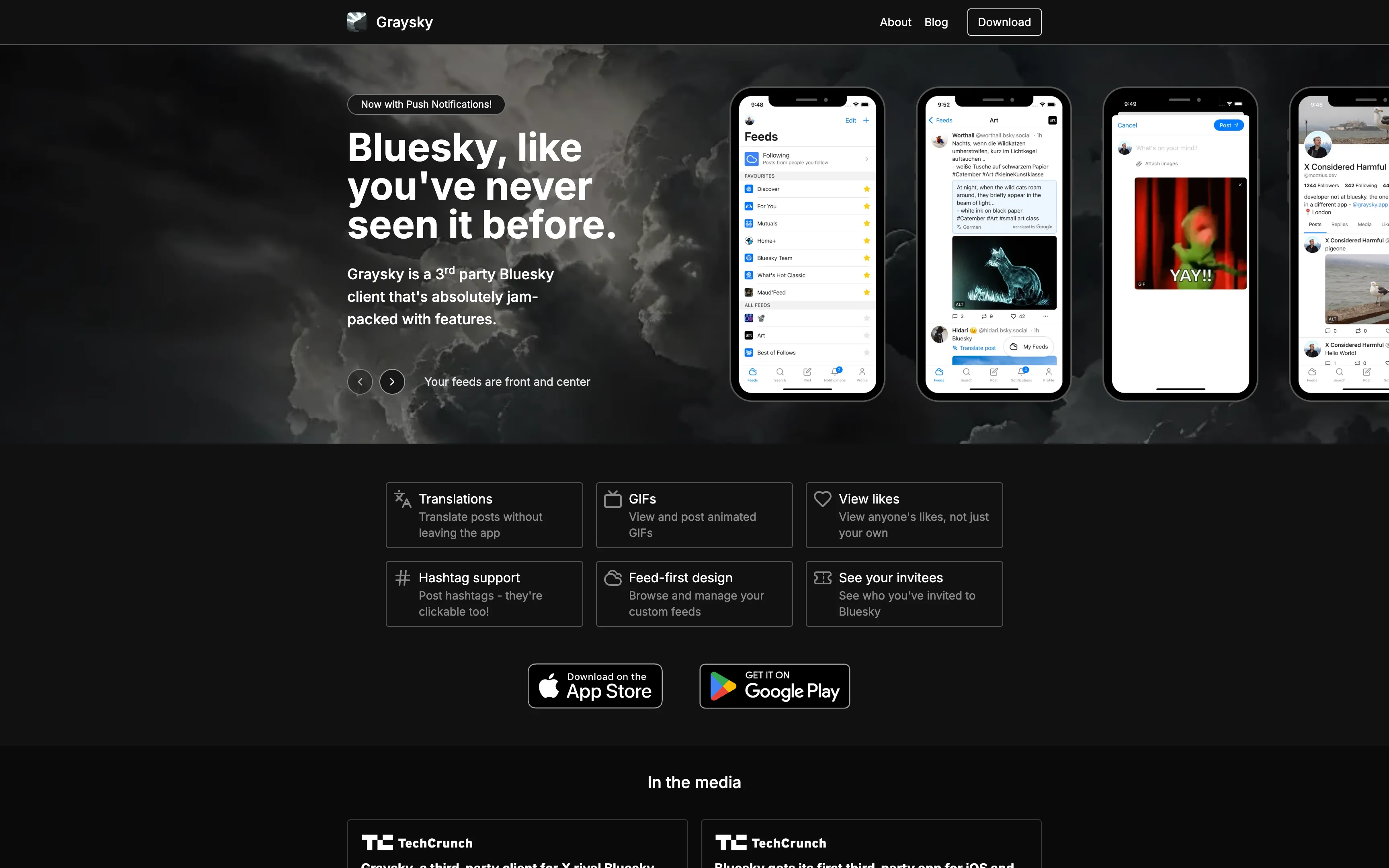 GraySky Landing Page Screenshot