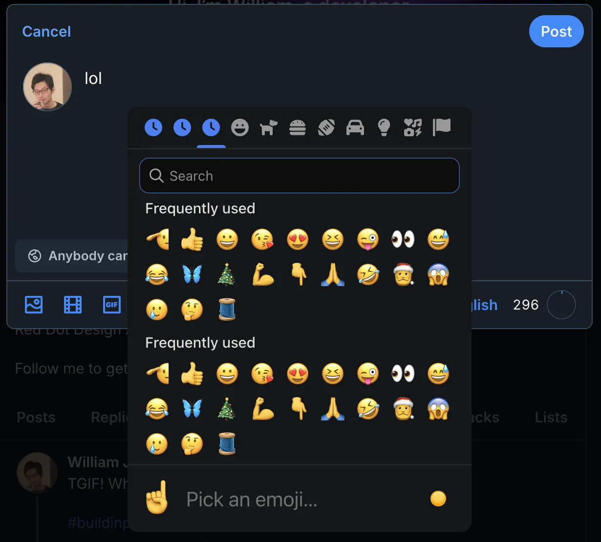 Emoji Picker on Bluesky