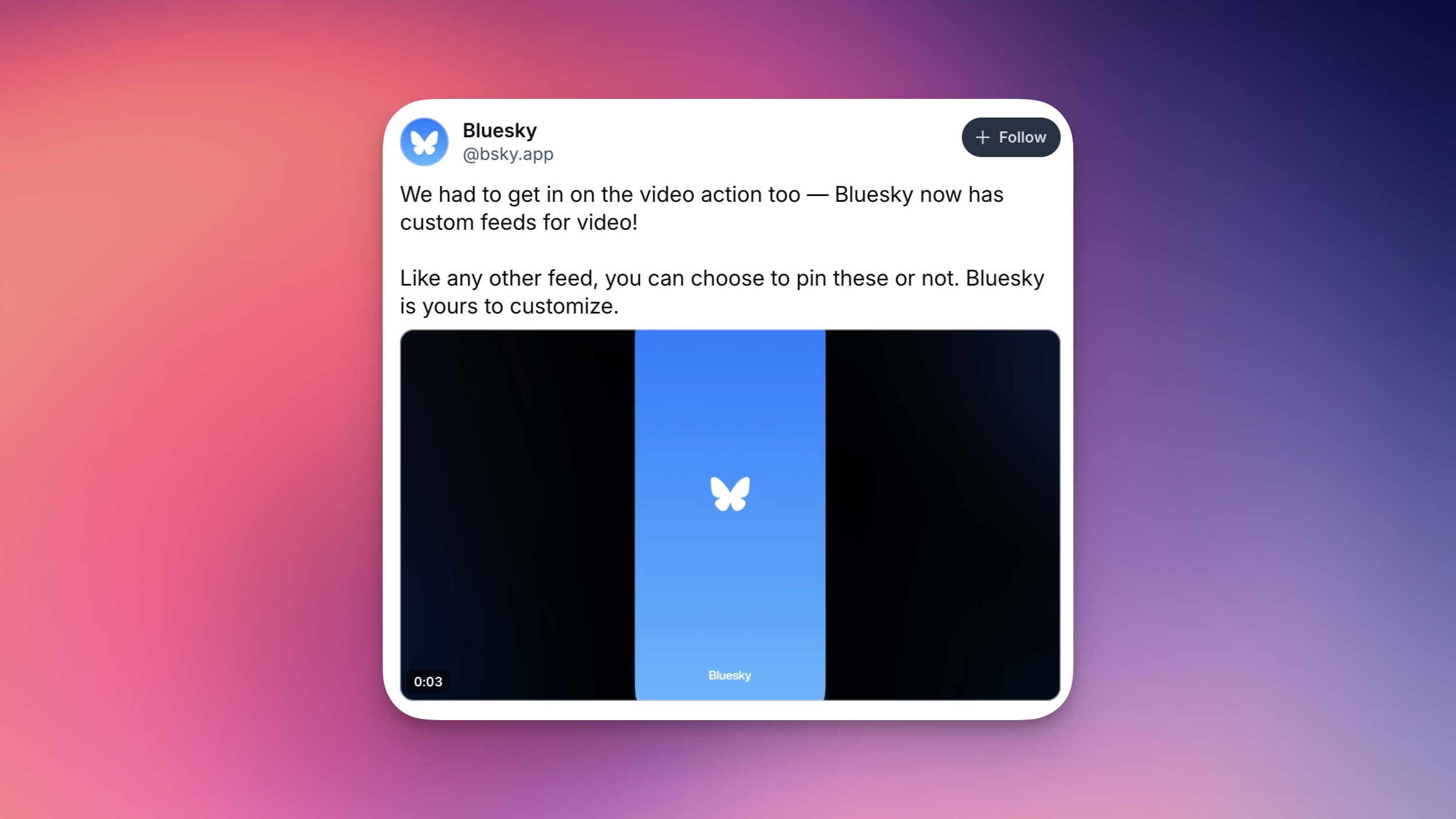 Bluesky Video Post Example